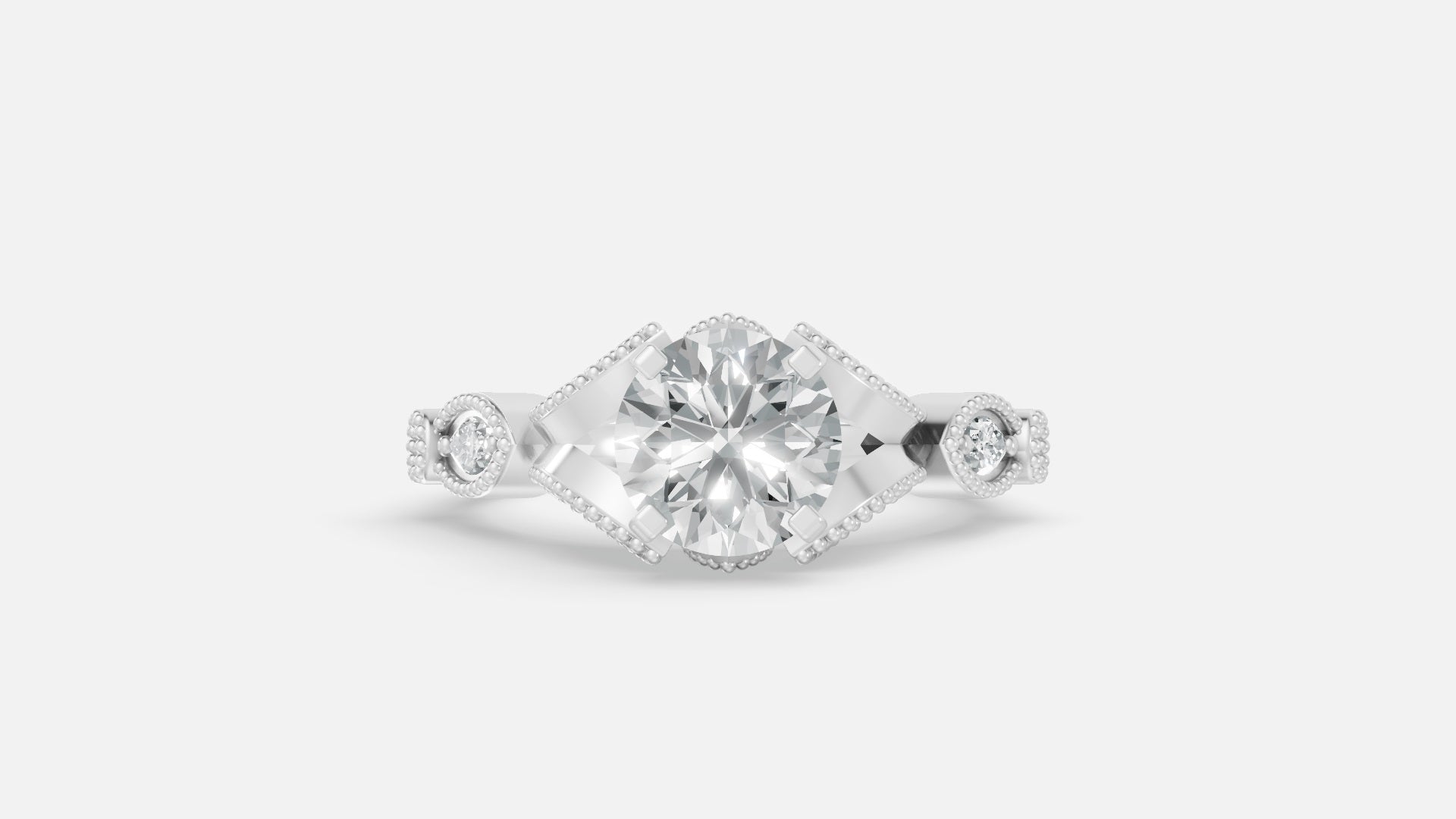 925 Silver CVD Diamond Engagement Ring VVS EF Clarity