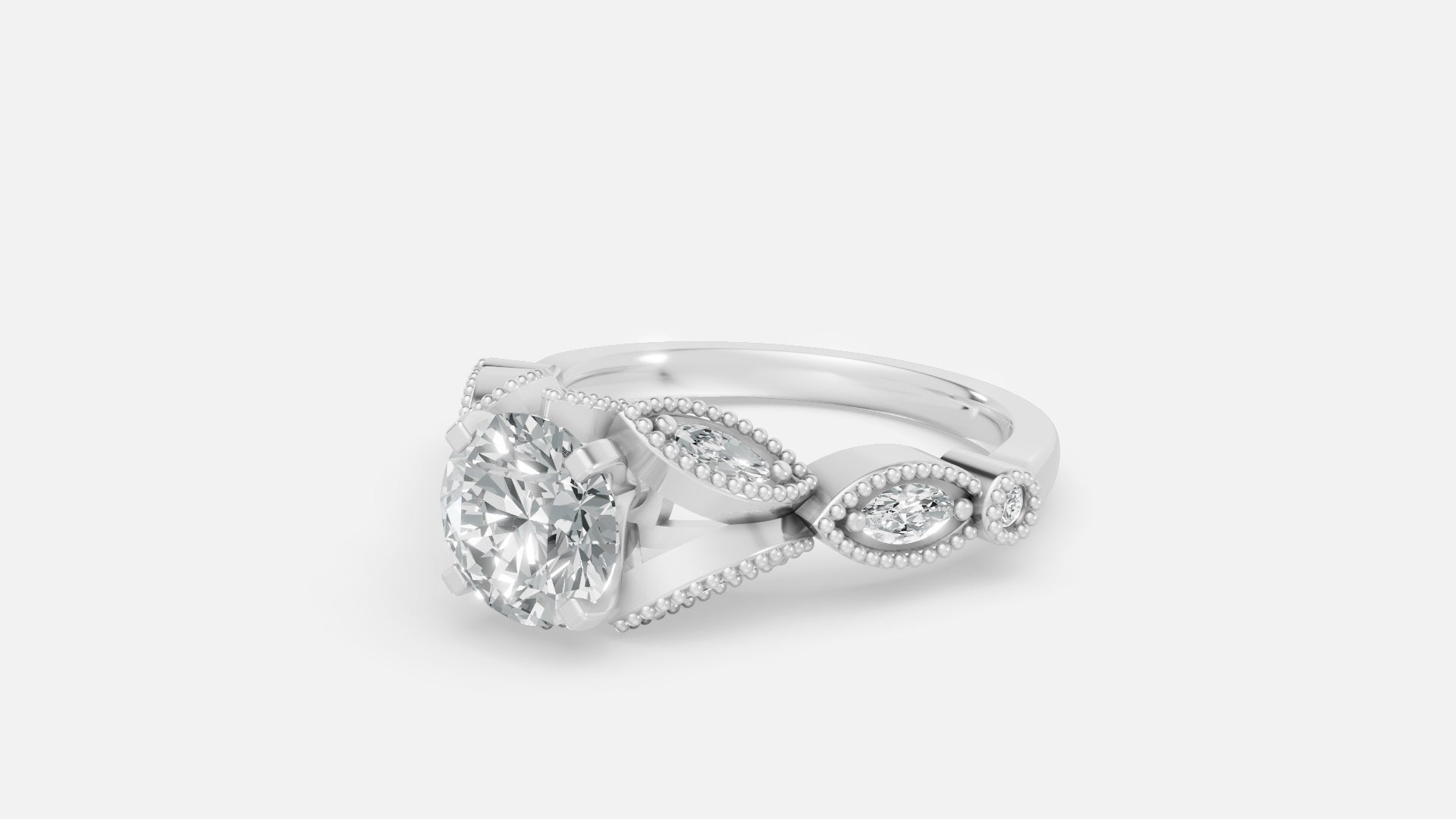 925 Silver CVD Diamond Engagement Ring VVS EF Clarity