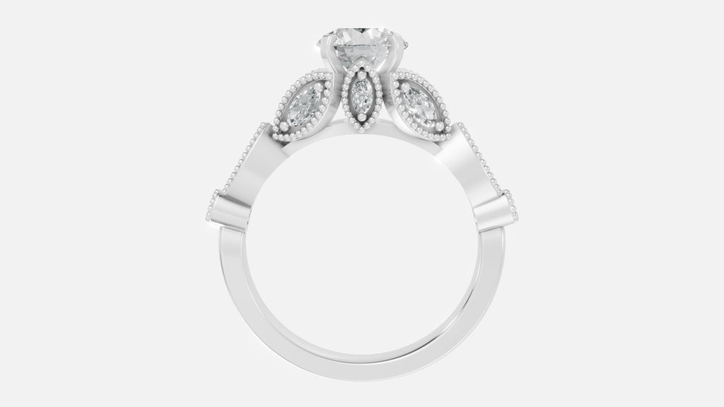 925 Silver CVD Diamond Engagement Ring VVS EF Clarity