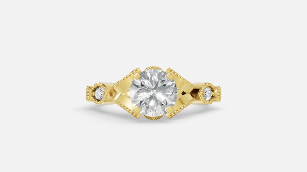 18K Gold CVD Diamond Engagement Ring VVS EF Clarity (0.05ct)