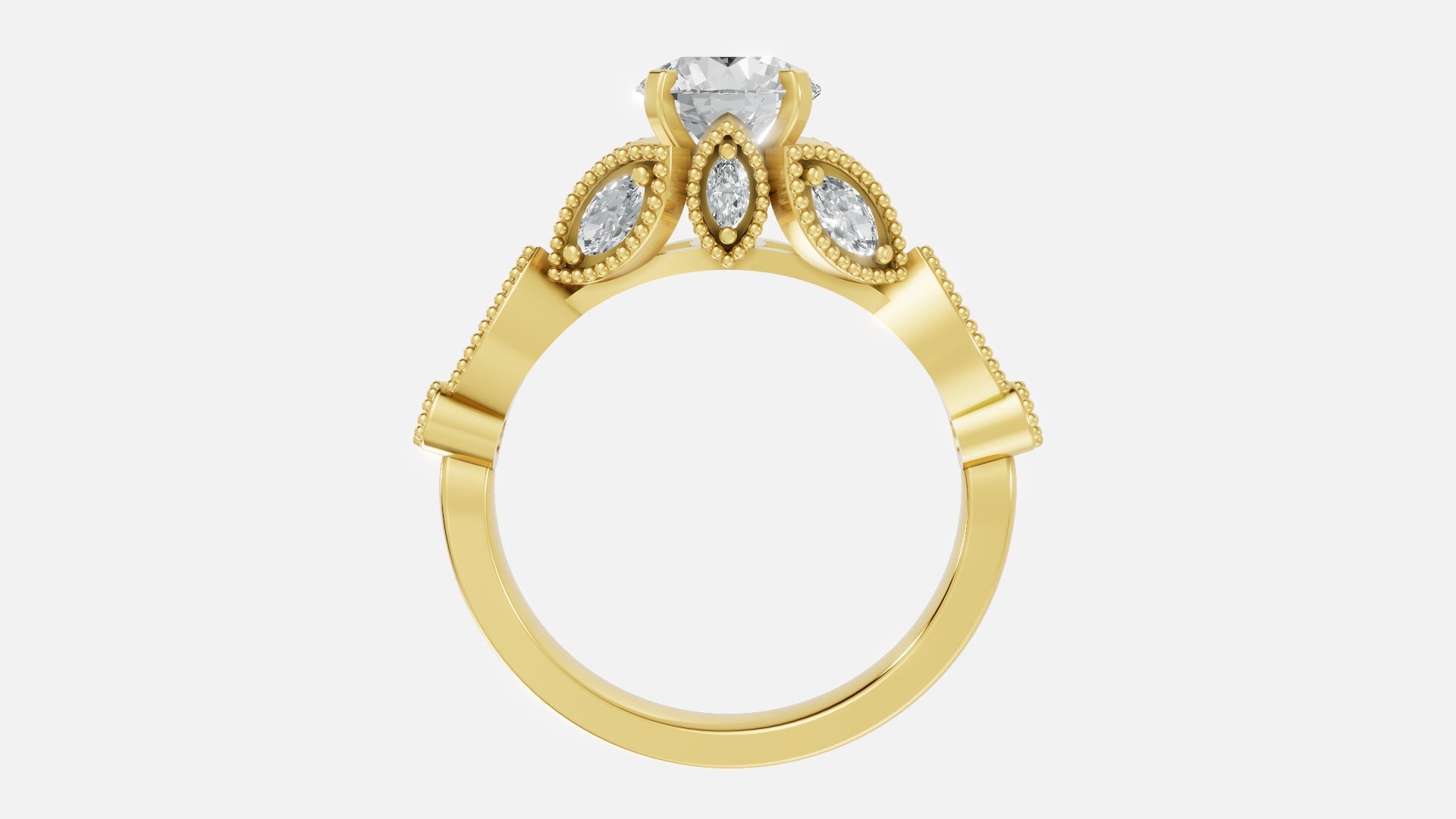 18K Gold CVD Diamond Engagement Ring VVS EF Clarity (0.05ct)