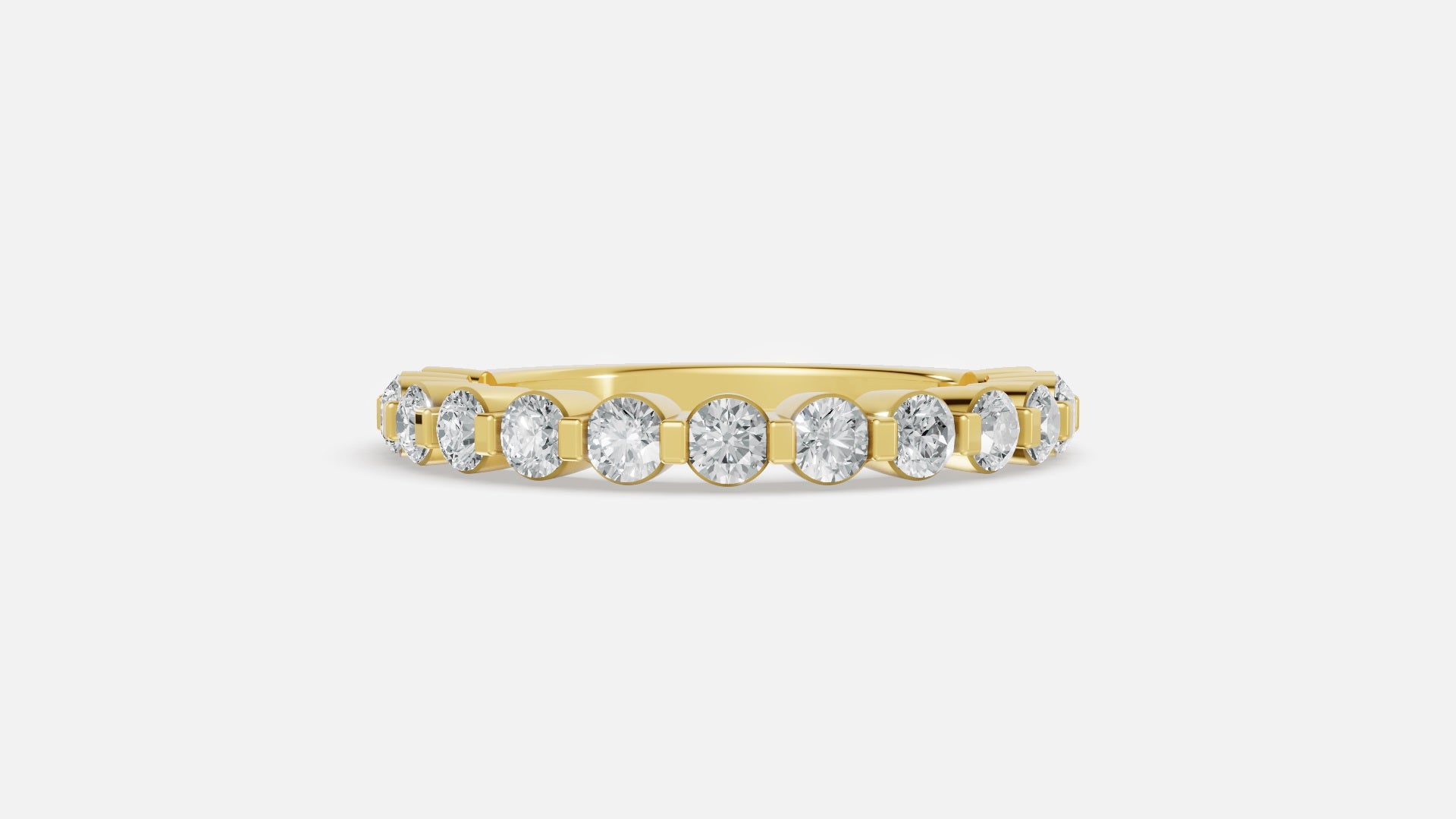 Round CVD Diamond Yellow Gold Wedding Band (0.78CT)