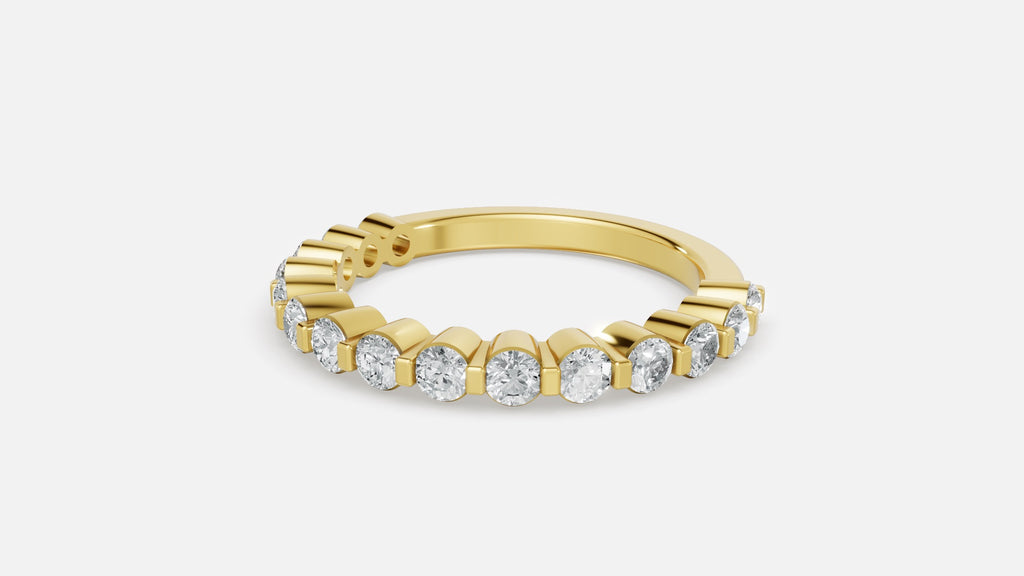 Round CVD Diamond Yellow Gold Wedding Band (0.78CT)