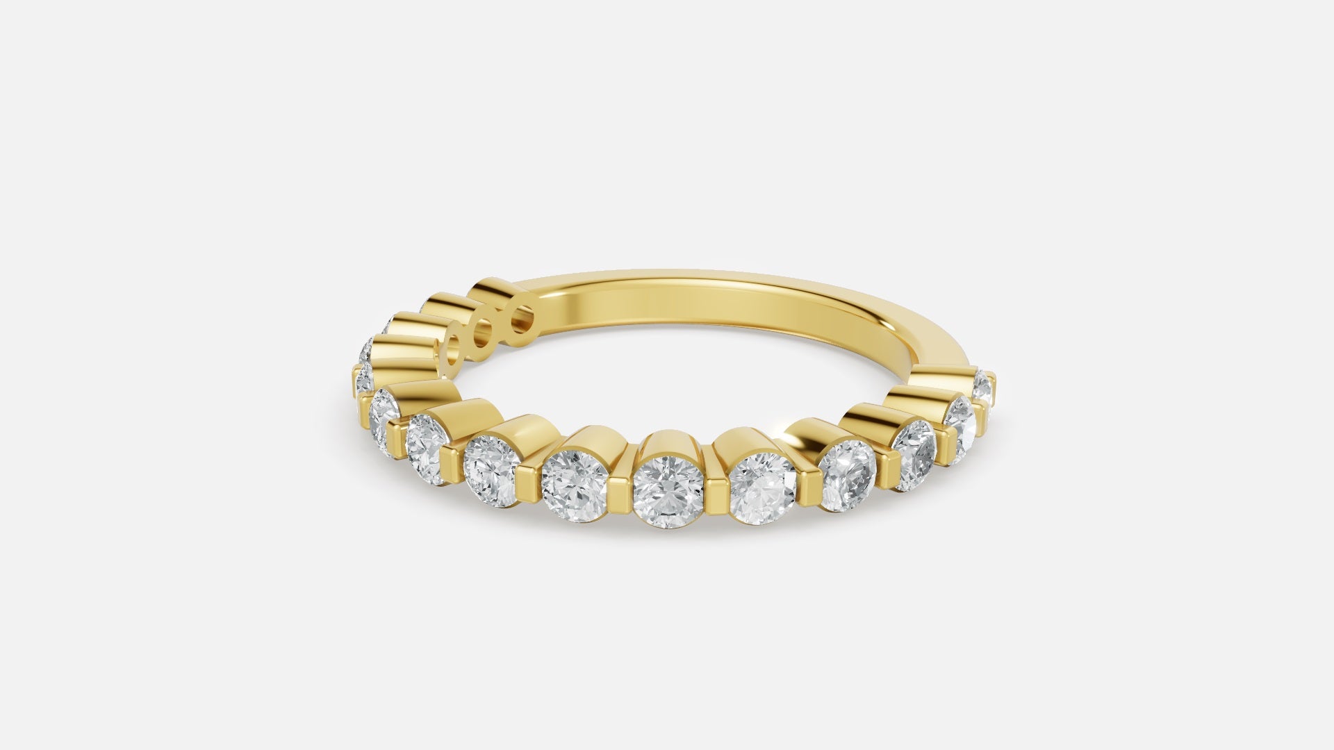 Round CVD Diamond Yellow Gold Wedding Band (0.78CT)