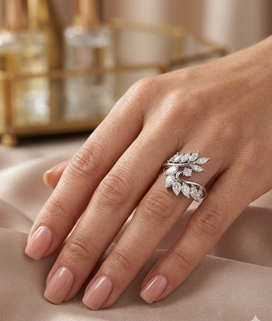 925 Silver CVD Diamond Ring VVS | Elegant Minimal Ring (6 US)