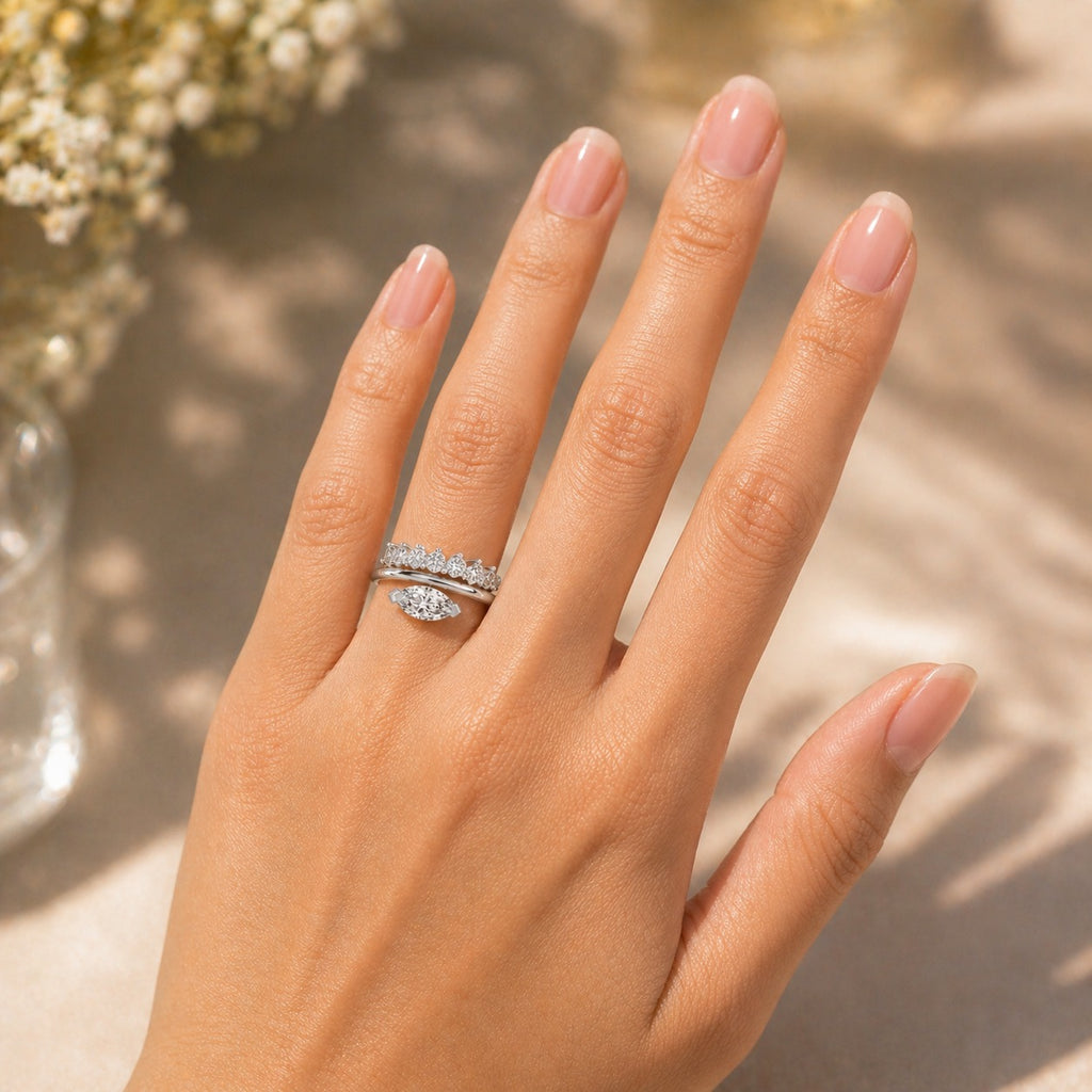 925 Silver CVD Diamond Ring VVS | Minimal Luxury Design (0.4CT)