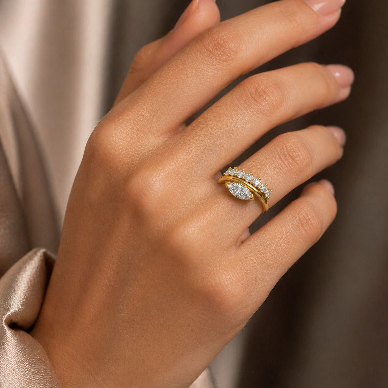 18K Gold CVD Diamond Ring VVS | Elegant Fine Jewelry (0.4CT)