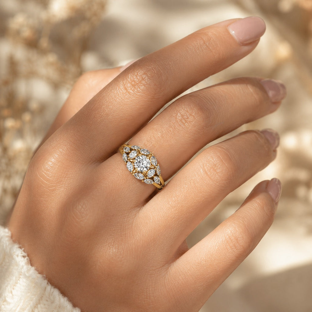 18K Gold CVD Diamond Engagement Ring VVS (6.25 US)