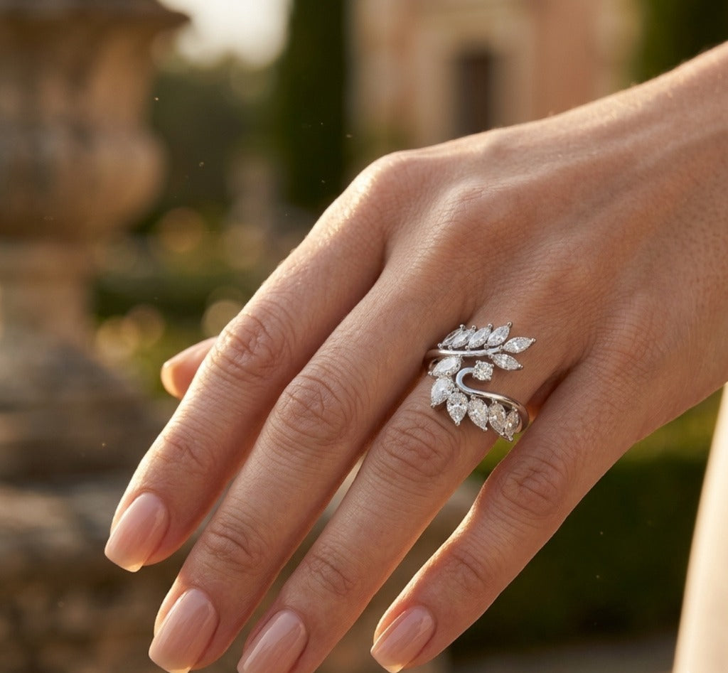 925 Silver CVD Diamond Ring VVS | Elegant Minimal Ring (6 US)