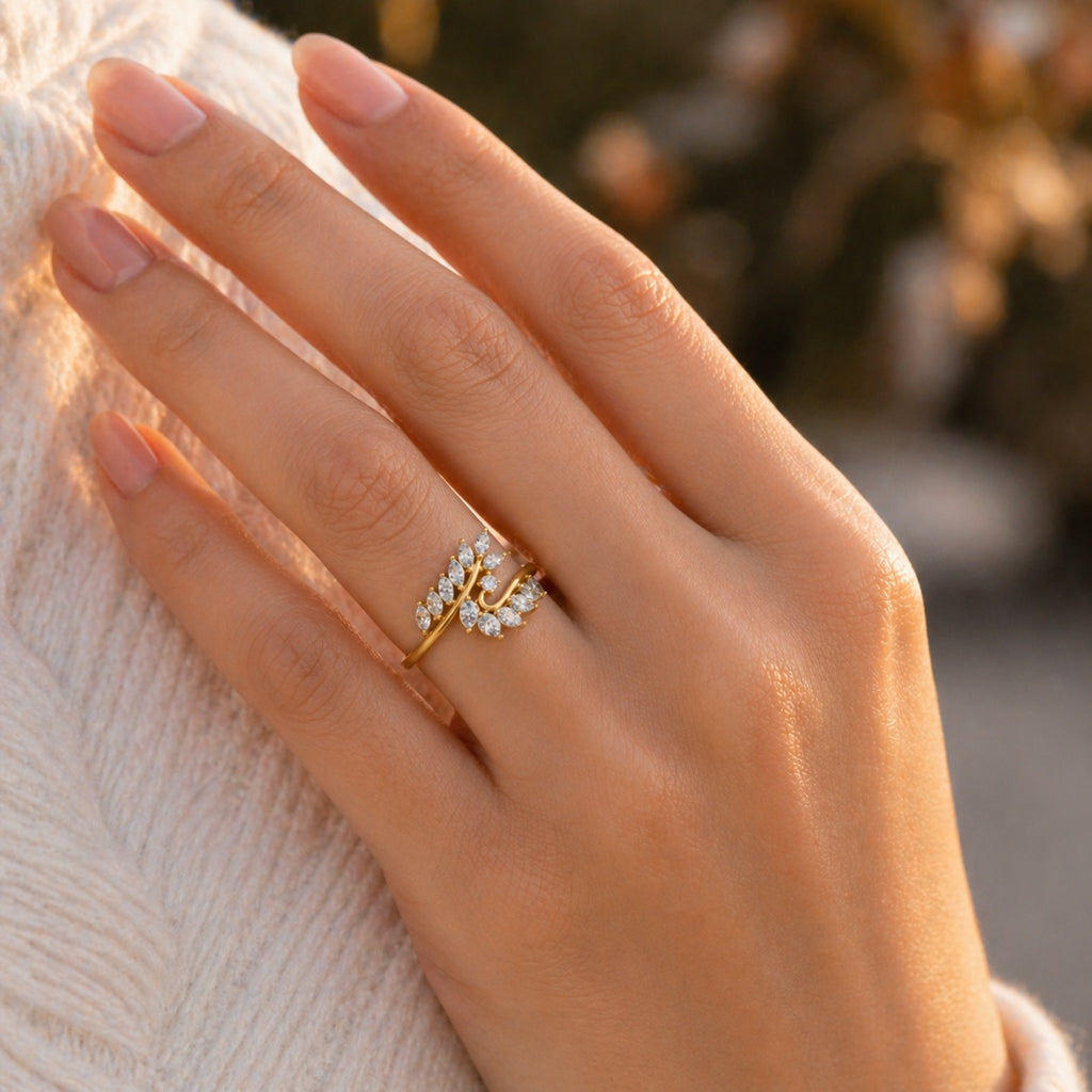 18K Gold CVD Diamond Ring VVS | Luxury Fine Ring (6 US)