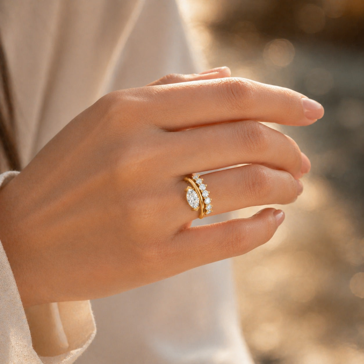 18K Gold CVD Diamond Ring VVS | Elegant Fine Jewelry (0.4CT)