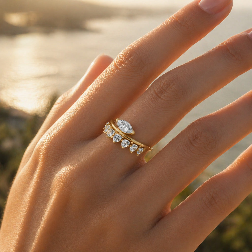 18K Gold CVD Diamond Ring VVS | Minimal Luxury Fine Ring