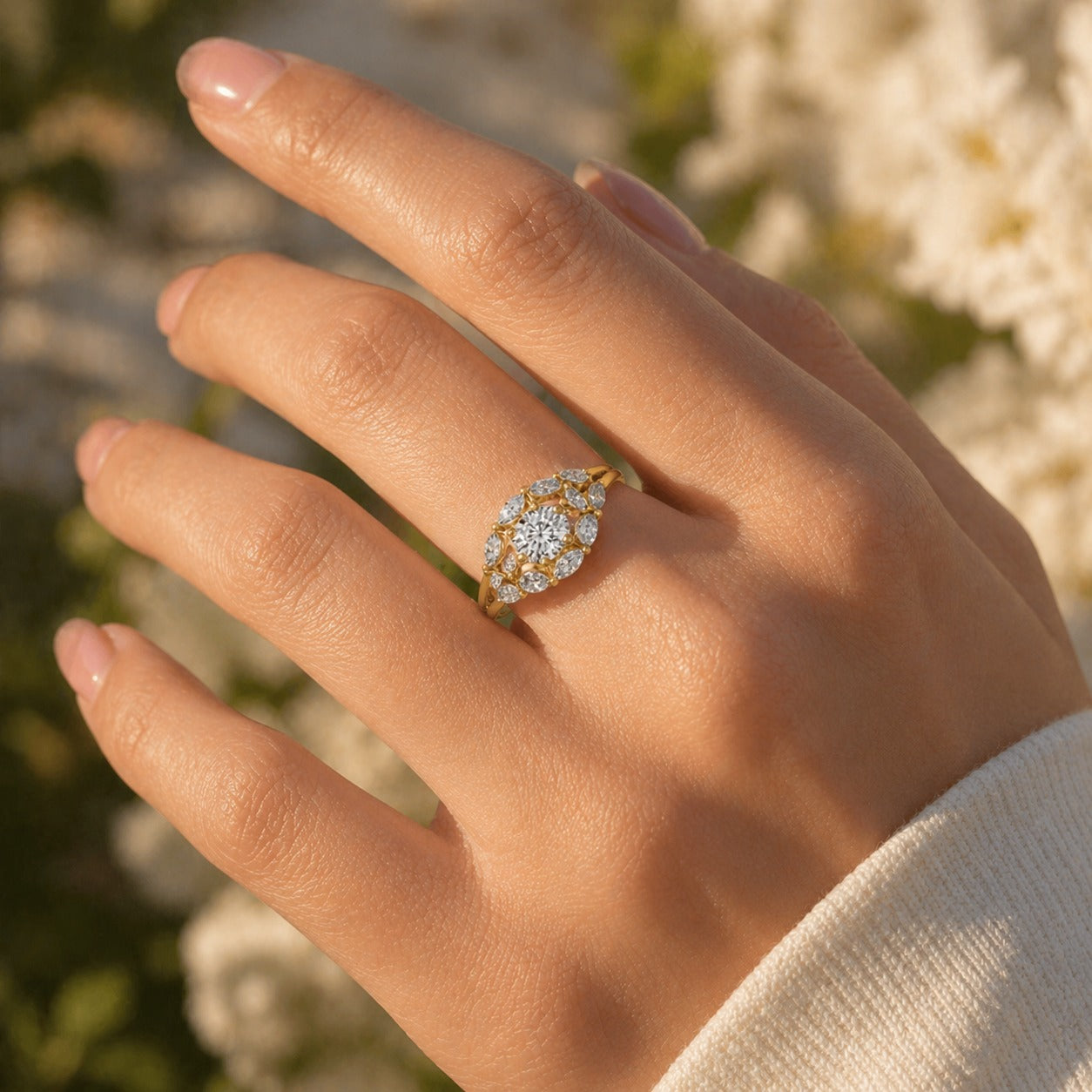 18K Gold CVD Diamond Engagement Ring VVS (6.25 US)