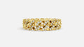 Diamond Cuban Link Eternity Band Ring in 18K Yellow Gold Front View