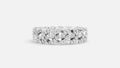Diamond Cuban Link Eternity Band Ring in 925 Silver Front View