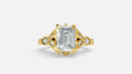 18K gold CVD diamond engagement ring 2.08 ct VVS emerald cut front view