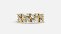 Gold Marquise and Round Diamond Engagement Ring Close-Up View