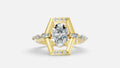 18K gold oval diamond full eternity ring front view with VVS G-H diamonds
