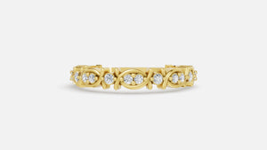 Gold Round CVD Diamond Eternity Marquise Wedding Band