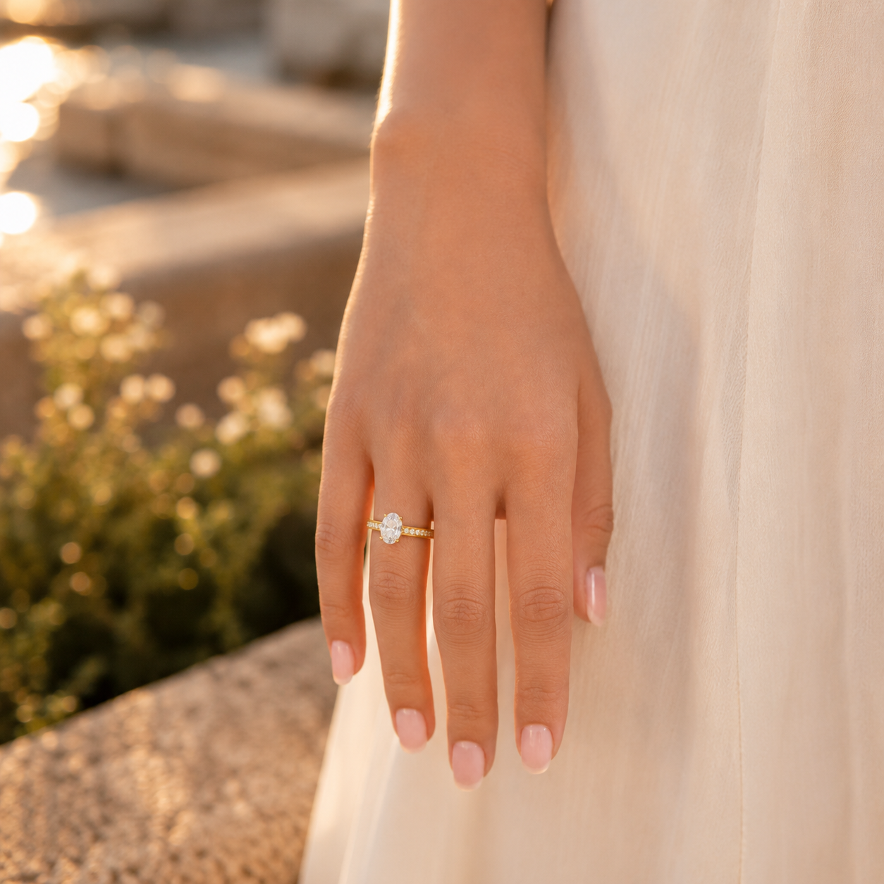 Gold Oval Lab Grown Diamond Ring
