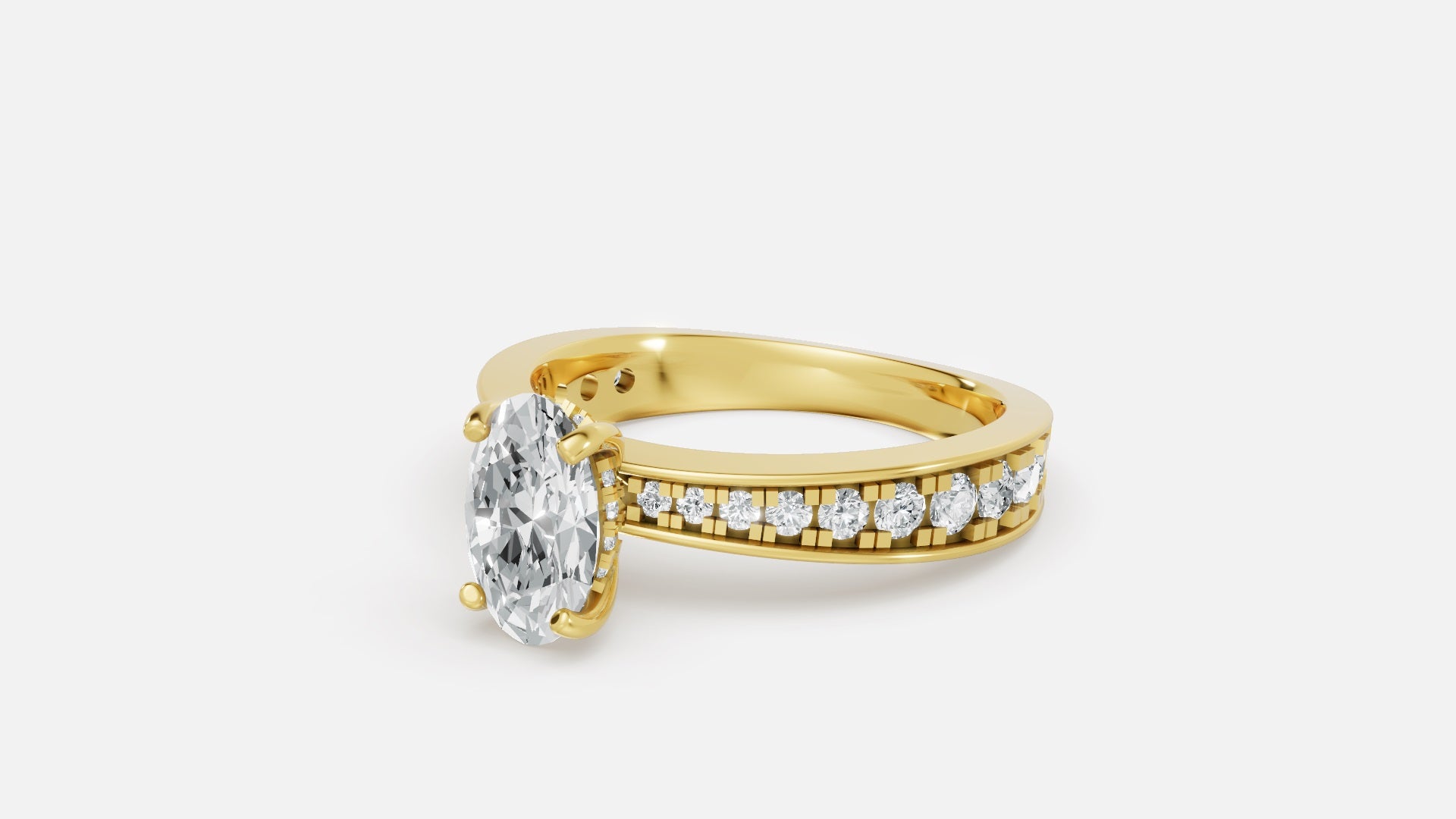 Oval Lab Grown Diamond Ring Side View