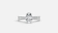 Oval Lab Grown Diamond Engagement Ring in Silver with VVS CVD Diamond
