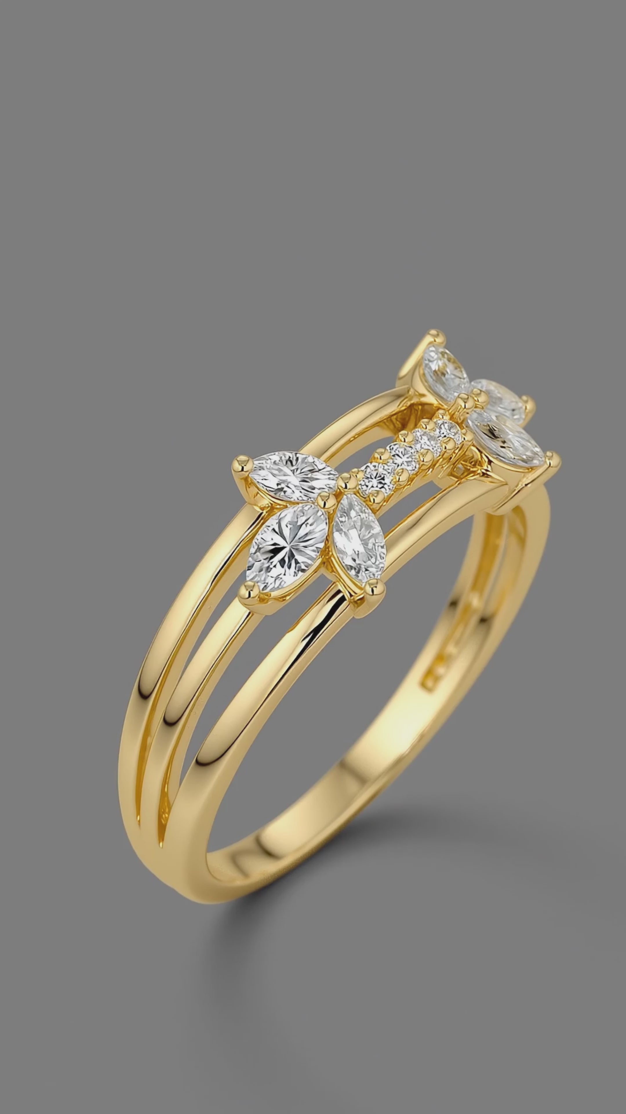 18K Gold CVD Diamond Ring VVS EF Luxury Fine Ring