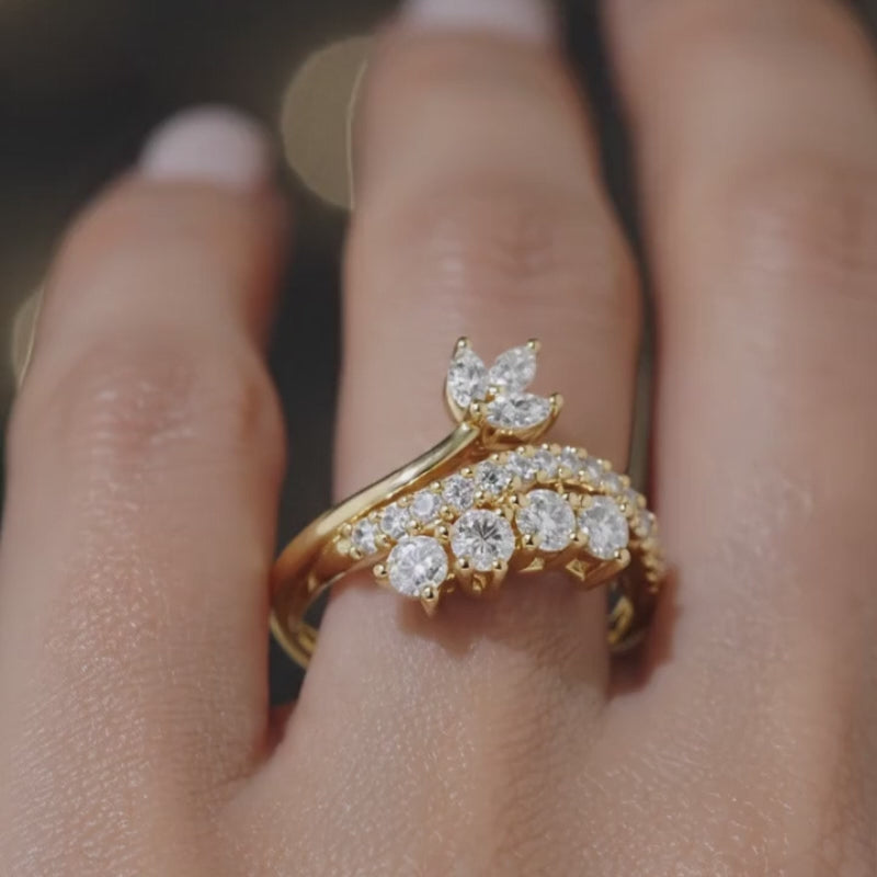18K Gold CVD Diamond Ring VVS | Elegant Fine Jewelry (0.3CT)