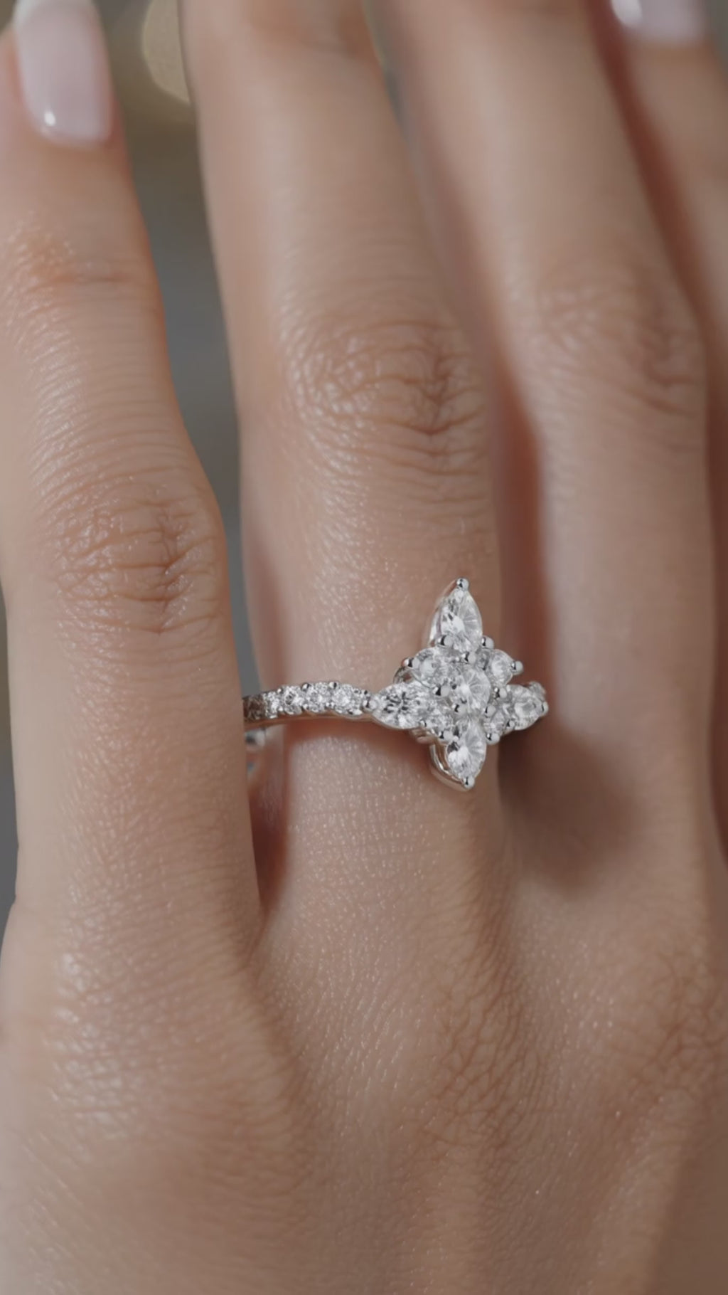 925 Silver CVD Diamond Ring VVS EF Minimal Luxury