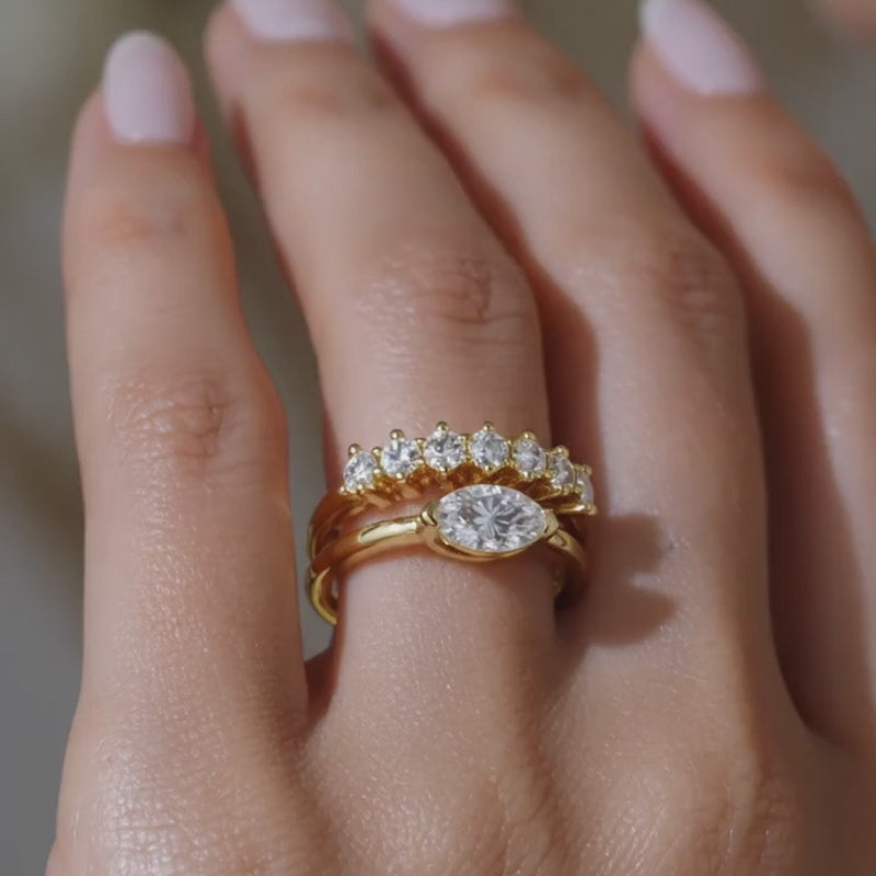 18K Gold CVD Diamond Ring VVS | Elegant Fine Jewelry (0.4CT)