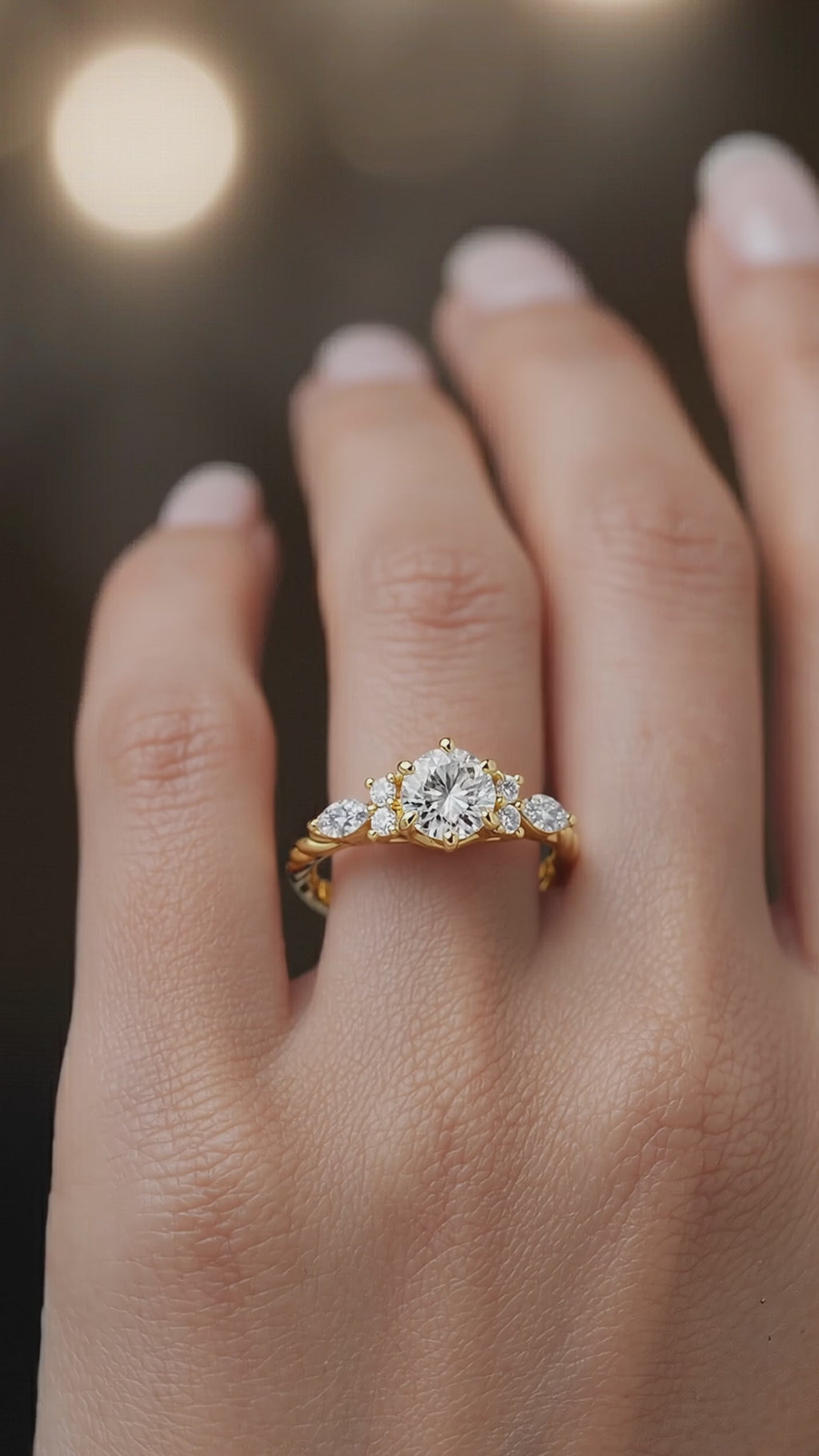 18K Gold 7-Stone CVD Diamond Ring – VVS Clarity Luxury Band