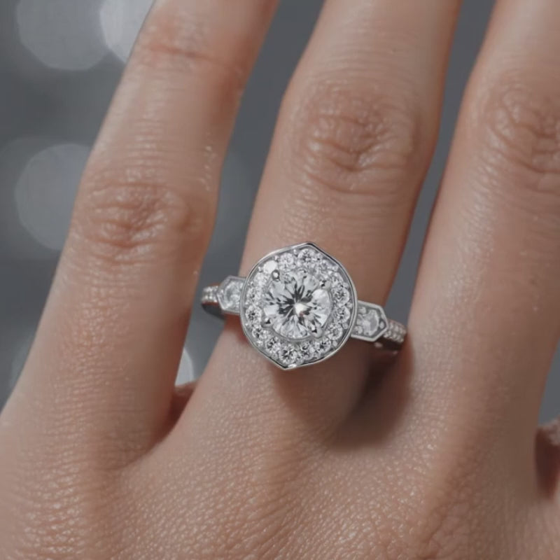 Silver Diamond Engagement Ring Video