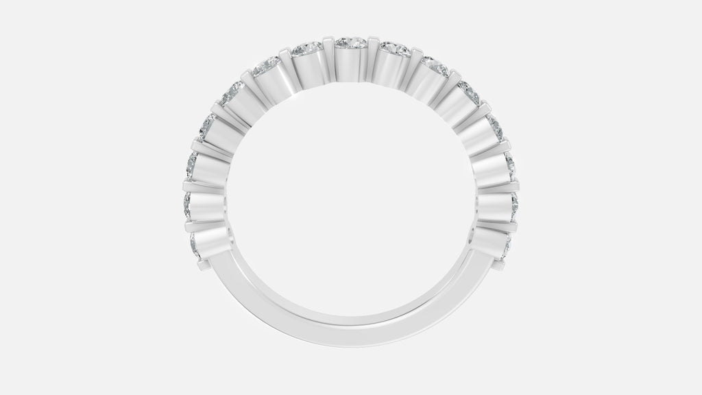 Elegant 925 silver diamond half eternity ring side profile design
