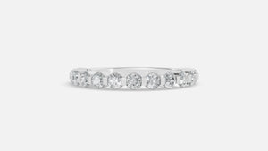 Sterling Silver Round Diamond Half Eternity Wedding Band