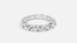 Silver Oval Cut Diamond Infinity Wedding band