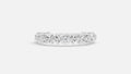 Silver Round CVD Diamond Eternity Marquise Wedding Band Front View