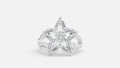 Silver Star Cluster Diamond Ring with Baguette Diamonds front View
