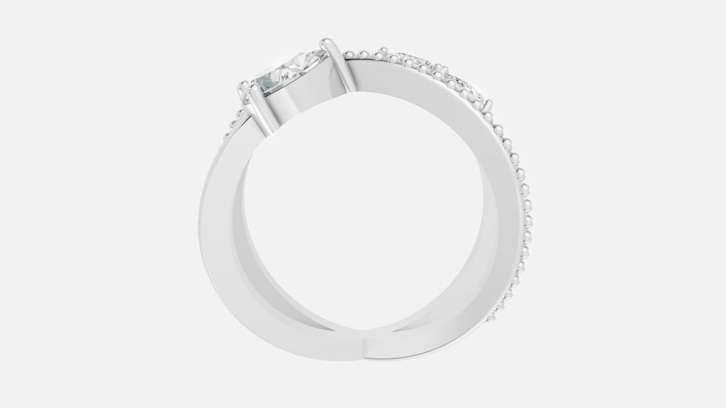 Side view of silver plated ring.
