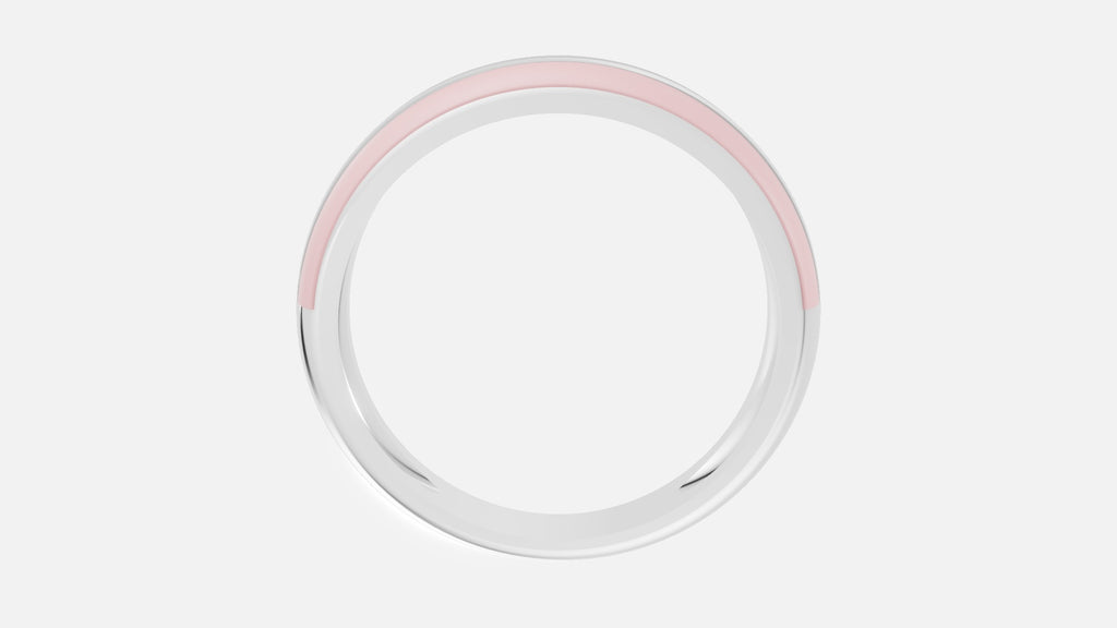 White Gold Channel Set Lab Grown Diamond Band Profile view