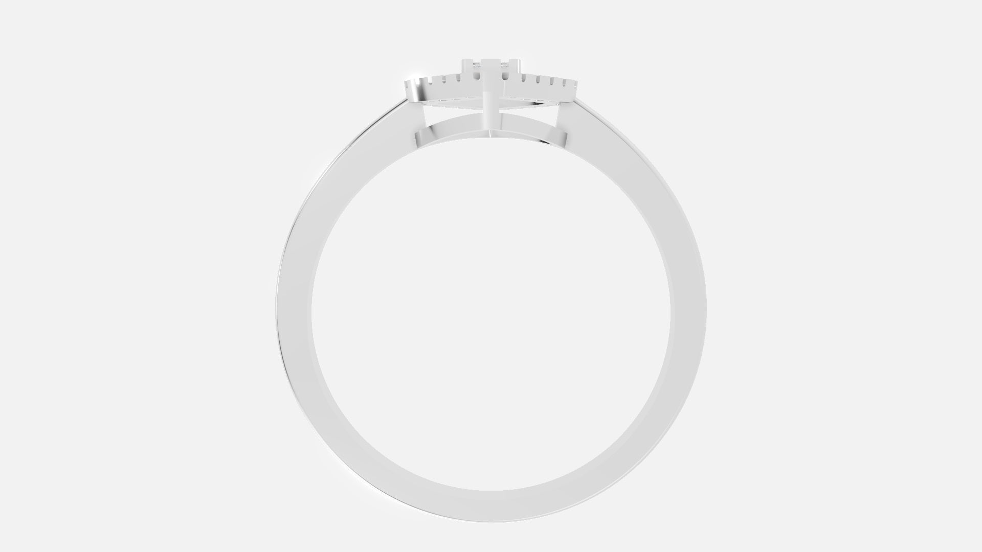 White Gold Marquise Double Halo Lab Grown Diamond Engagement Ring Profile View
