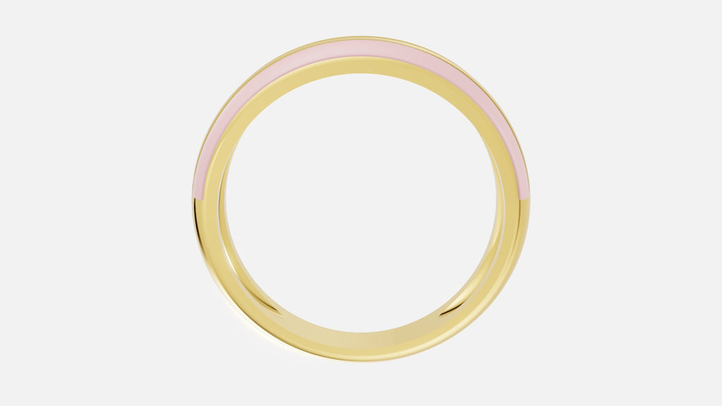 Yellow Gold Channel Set Diamond Wedding Ring Profile View