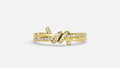 Yellow Gold Lab Grown Diamond Infinity Love Knot Ring Front View