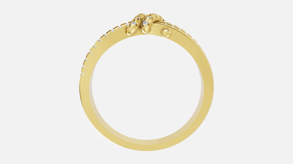 Yellow Gold Lab Grown Diamond Infinity Love Knot Ring Side Profile